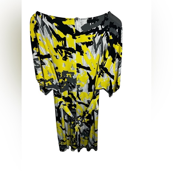 BCBG Max‎ Azria Tie Dress Size M Black and Yellow - Picture 2 of 4